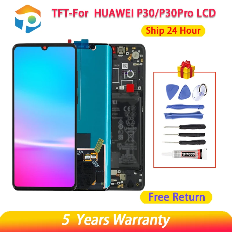 P30 P30Pro LCD For Huawei P30 Pro VOG-L09 L29 TL00 Lcd Dsplay Touch Screen Digitizer Parts For Huawei P30 ELE-L29 L09 AL00 TFT