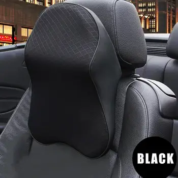 

3D Memory Foam Car Neck Pillow PU Leather Car Pillow Waist Rest Pillow Seat Back Rest Lumbar Cushion For Car Accessories