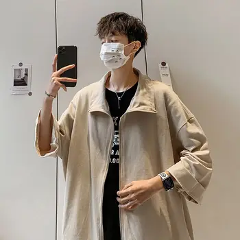 

Men's jacket 2020 spring and summer new handsome solid color loose casual handsome jacket young personality fashion trend men's
