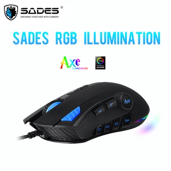 

SADES S12 Axe Gaming Mouse Wired 12 Buttons Optical RGB Lighting Mouse For FPS&MOBA Gamers