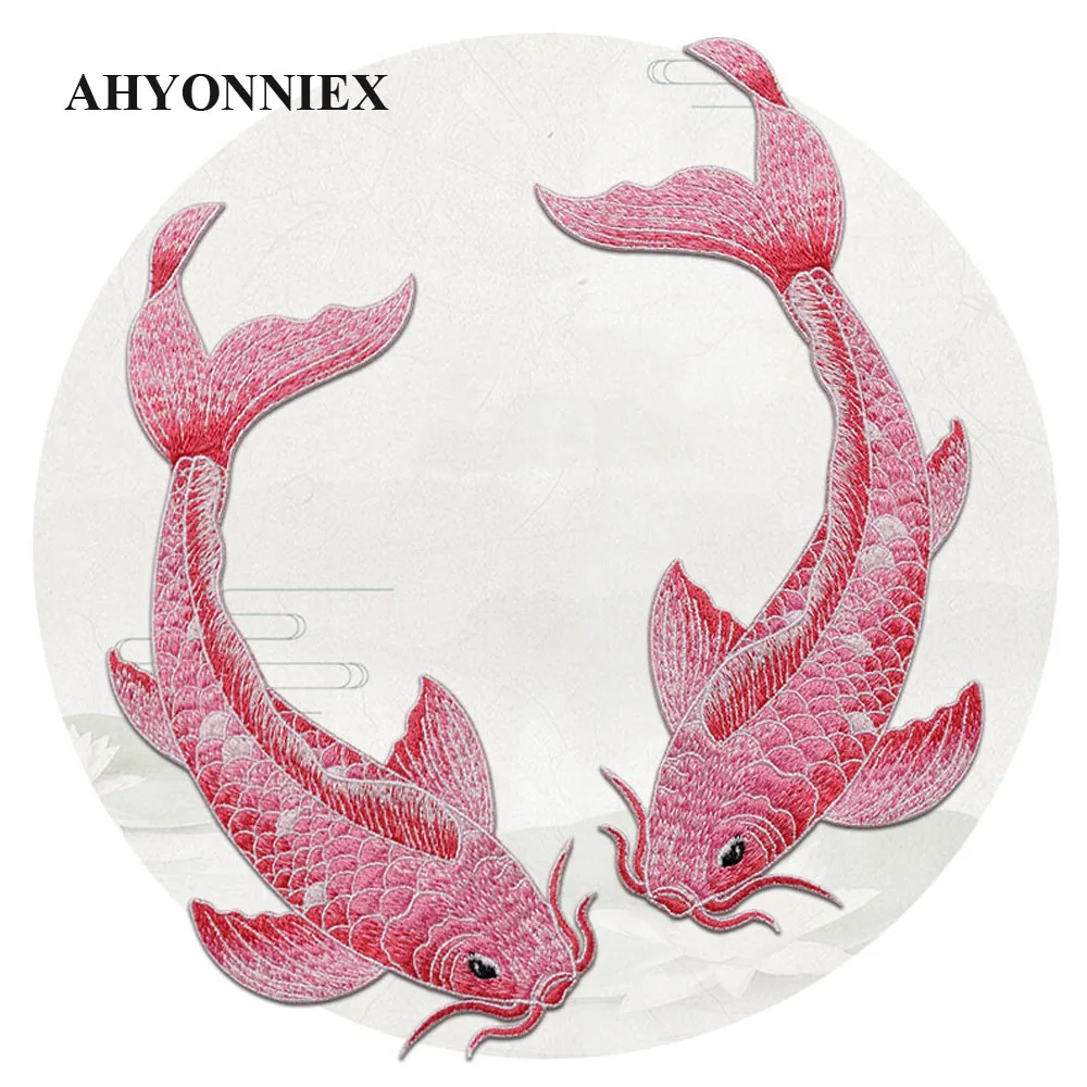 Vibrant Embroidered Fish Applique Patches - Set of 3 for Clothing and DIY Accessories