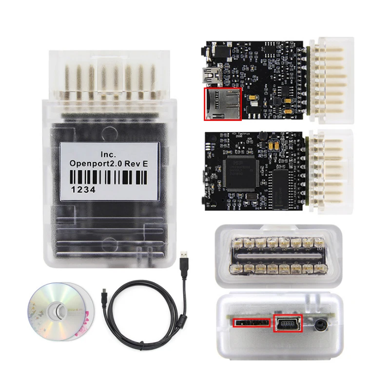 Newest Tactrix Openport 2.0 ECU FLASH J2534 ECU Chip Tuning Interface With Full Software New PCB Golden Pin Adapter afbeelding