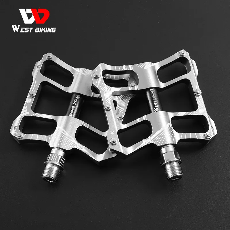 

WEST BIKING Alloy Bicycle Pedal MTB Road Cycling 2 Sealed Bearings Ultralight Non-slip BMX Large Platform Pedal Bike Accessories