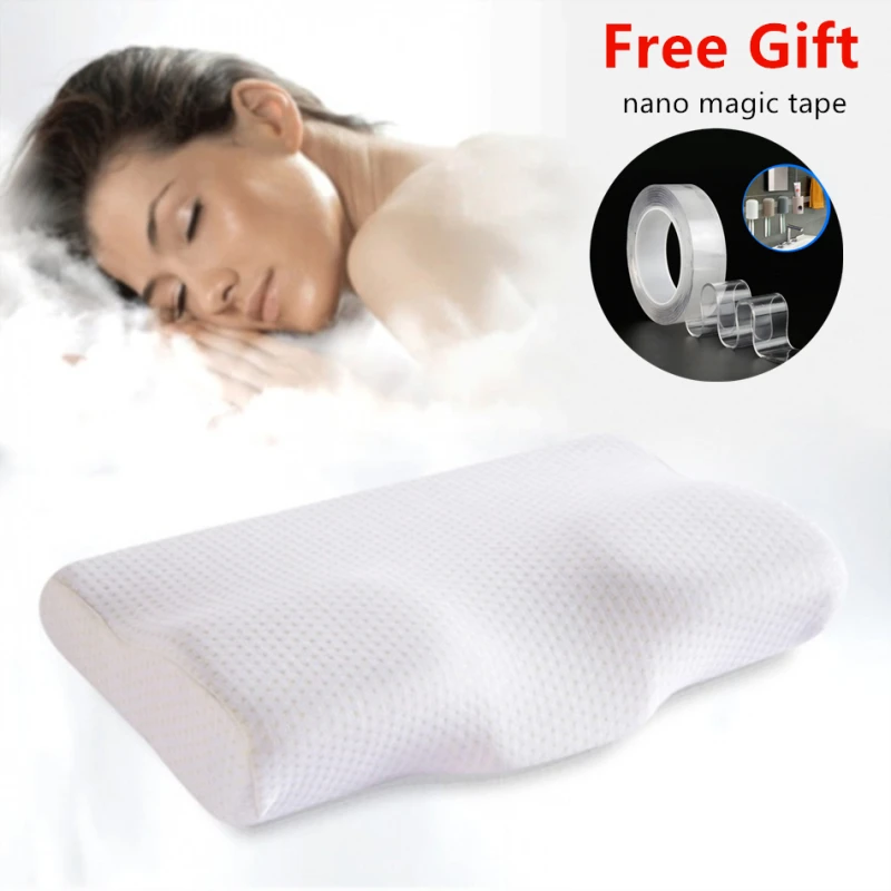 ROSSONIX подушка с эффектом памяти, защитная подушка с медленным отскоком в форме бабочки, дорожная подушка для здоровья, Шейная подушка для шеи, подушка для подушки - Цвет: White