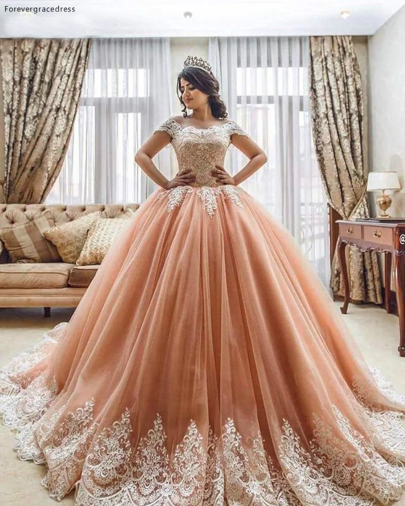 Peach Colored Quinceanera Dresses