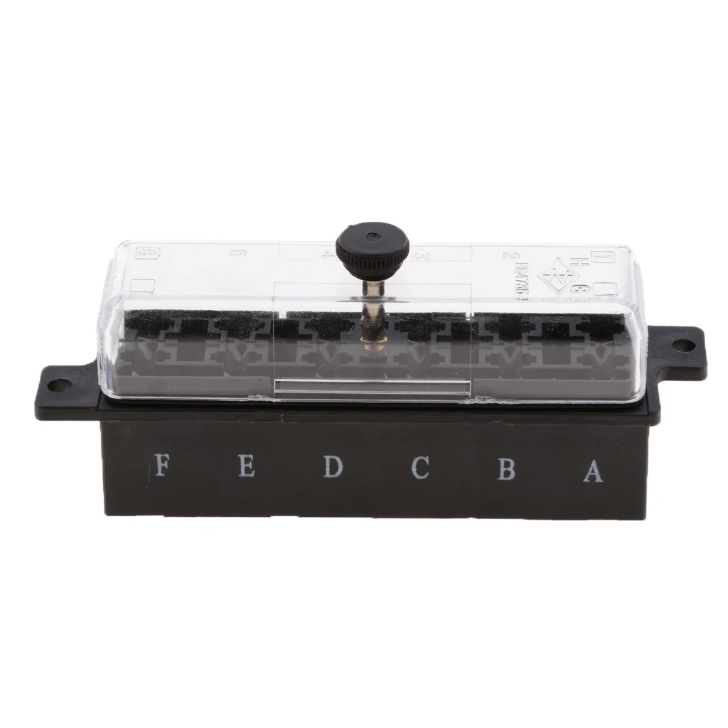 Car Truck 6-Way Circuit  Fuse Box Block Holder 32V Electrical Connect