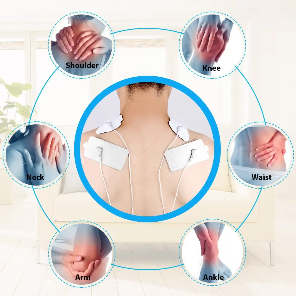 Parches de electrodos Tens para máquina de masaje, pegatinas de Electro Gel  para estimulación muscular EMS, alivio del dolor, fisioterapia, dispositivo  nervioso - AliExpress