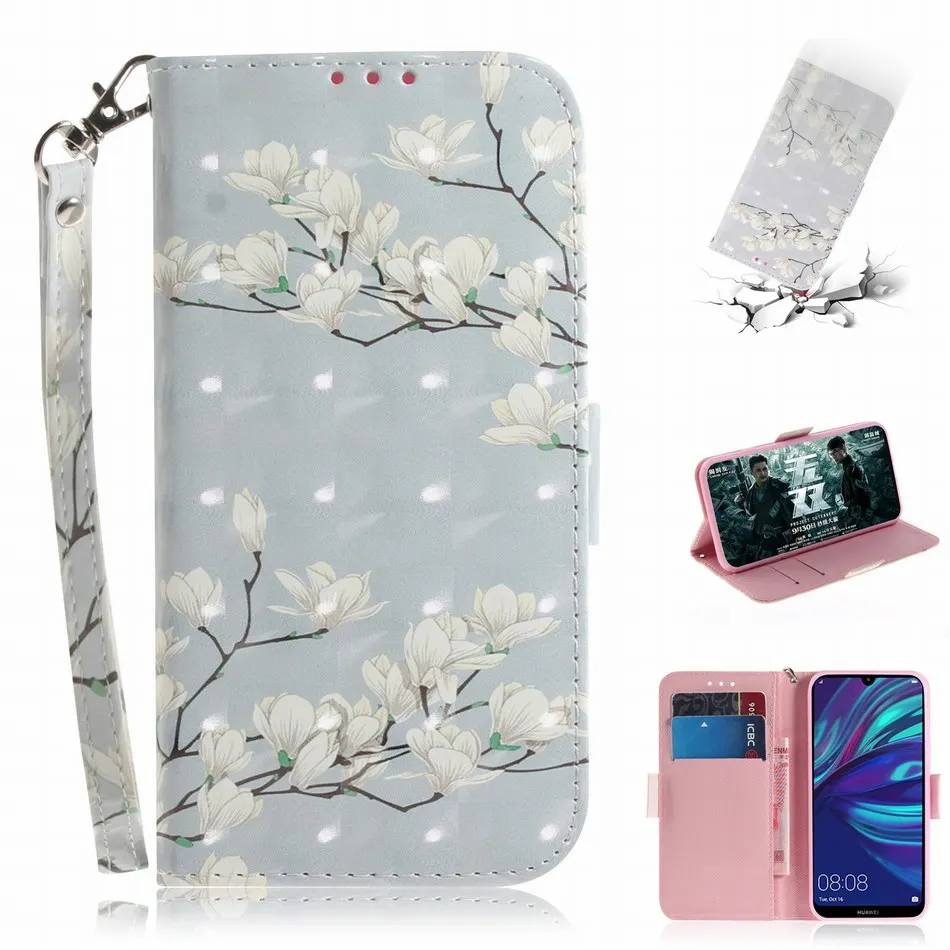 Кожаные чехлы для фотографий Huawei Mate 10 Lite 20 20X P Smart Plus 2019 2018 P20 P30 Pro Nova 3 3i 3e 4 4e Flowers Capa