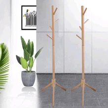 Perchero de madera maciza para sala de estar, colgador de dormitorio, sencillo, de pie, para colgar ropa