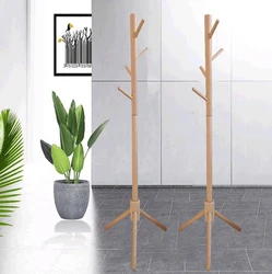 Perchero de madera maciza para sala de estar, colgador de dormitorio, sencillo, de pie, para colgar ropa