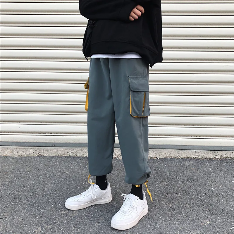 

Autumn Joggers Pants Men's Fashion Contrast Color Casual Sweatpants Men Streetwear Hip Hop Overalls Loose Straight Trousers Male