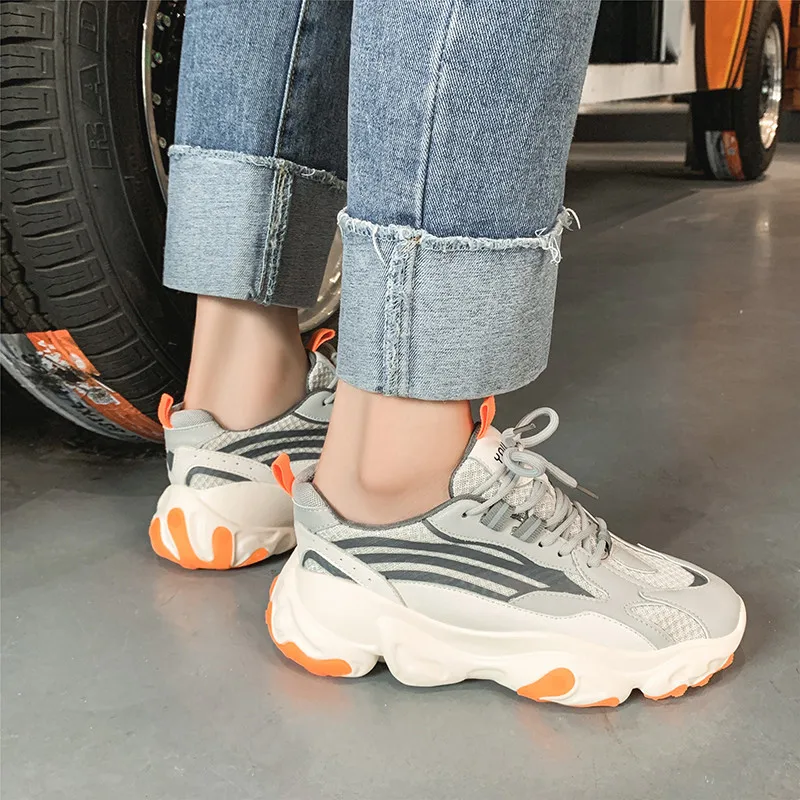 

Summer Breathable Dad Shoes 2019 Autumn Fashion New Thick Sole Heightening Shoes Chunky Sneakers Casual Platform Sneakers