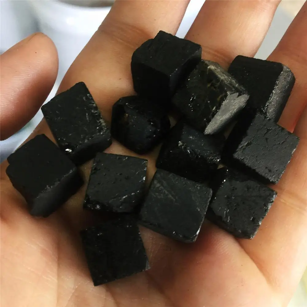 

100G Natural black tourmaline block crystal tumbling crystal healing specimen gem mineral home table aquarium decoration
