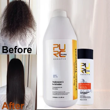 

PURC Shampoo for keratin hair treatment hair care set hot sale 1000ml chocolate 8% formalin keratin repair damaged hair