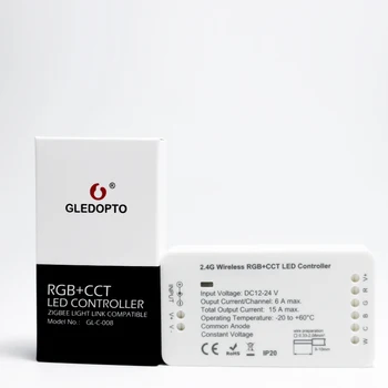 

DC12-24V RGB+CCT Zigbee LED Controller working with Echo plus,Echo show and many gateways