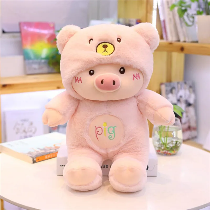 Kawaii Pig Stuffe, плюшевая кукла, косплей, кот, медведь и собака, игрушка, детская мягкая подушка в виде животного, свинка, детская подушка для девочек, подарок на день рождения, Рождество