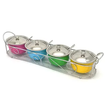 

Color Kitchen Seasoning Jar Stainless Steel Household Single Cover Salt Sugar Monosodium Glutamate Seasoning Box Seasoning Jar