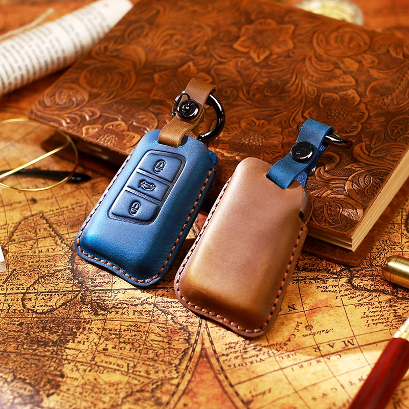 Genuine Leather Car Key Cover For Volkswagen Bora Leather Buckle Cover New Regal Regal Remote Fob