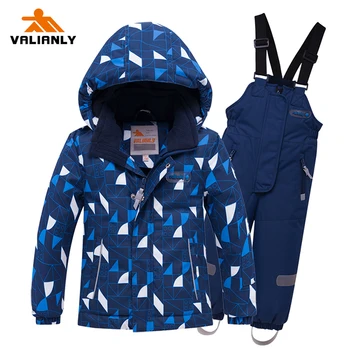 

VALIANLY 2020 Winter Snowsuit Kids Ski Suits Boys Girls Ski Jacket Pants 2pieces Children Outdoor Waterproof Windproof Snow Sets