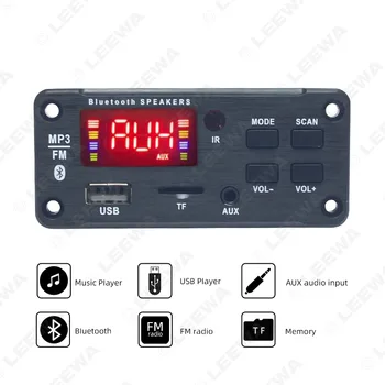 

Car MP3 Bluetooth 5.0 Module Decoding Board USB /TF/ FM Receiver LED Screen with Remote Control MP3 cha fang