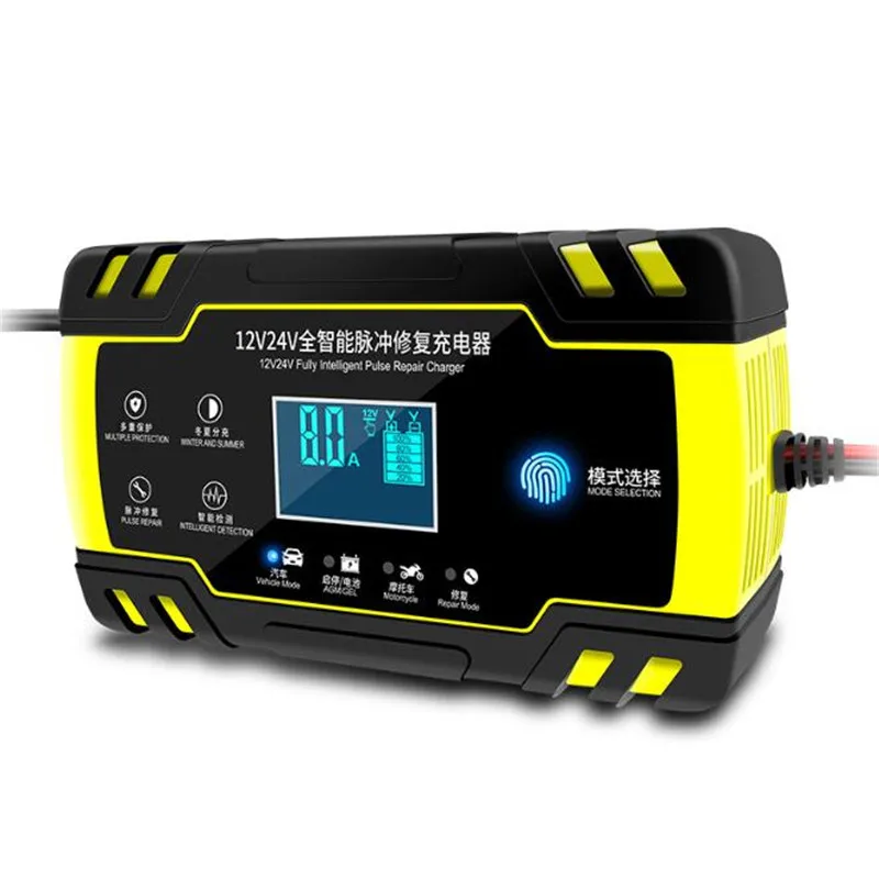 12/24V 8A LCD Touch Screen Automatic Car Battery Charger Intelligent Pulse  Repair Chargers Lead Acid AGM Gel Wet Battery-charger