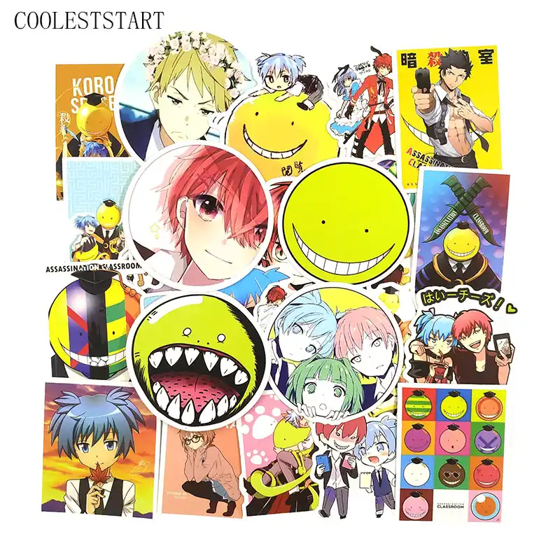 GerFogoo 50pcs Anime Assassination Classroom PVC Pegatinas para equipaje port/átil Nice