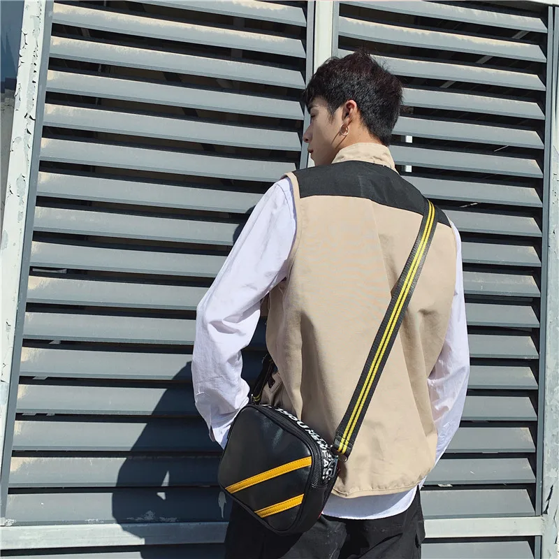 

New Korean sports shoulder bag youth messenger bag fashion leather shoulder bag outdoor leisure bag