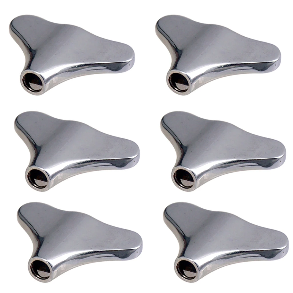 Pack of 6 Zinc Alloy Electric Bass Tuning Peg Buttons Handle Caps Replacements