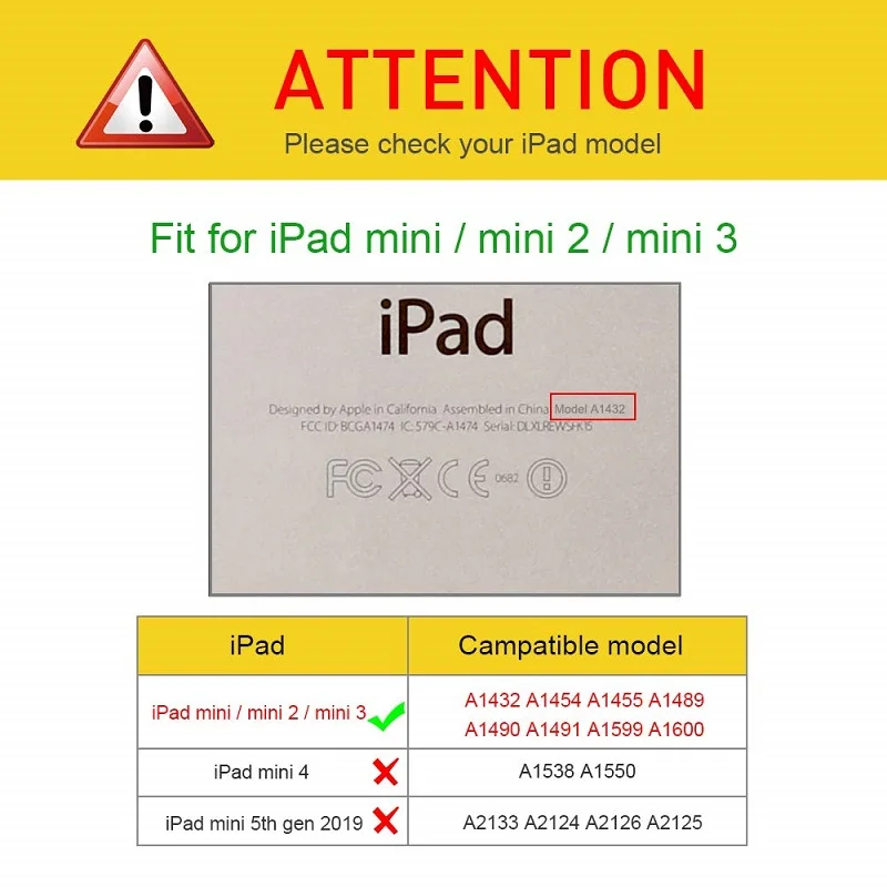 Чехол для iPad mini 1 mini 2 mini 3 чехол смарт-подставка флип A1432 A1454 A1599 A1600 противоударный чехол для iPad mini 1 2 3 7,9