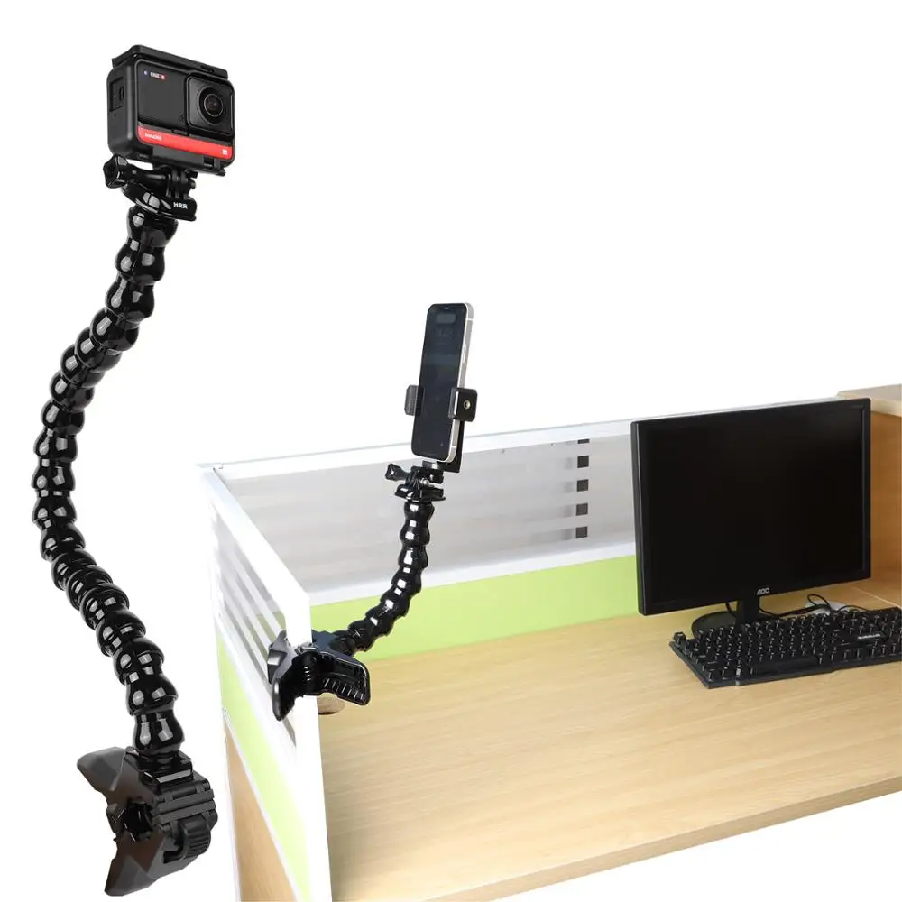 

Universal Desktop Holder Mount For GoPro 9/8/7/6/5 DV Mobile Phone Bracket Insta360 One R DJI Osmo Action Camera Adjusting Arm