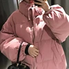 Parkas Women Chic Bows Sweet Pink Turtle Neck Thicker Female Winter Jacket Ulzzang Lace-up Oversize All-match Elegant Lady Coats ► Photo 3/6