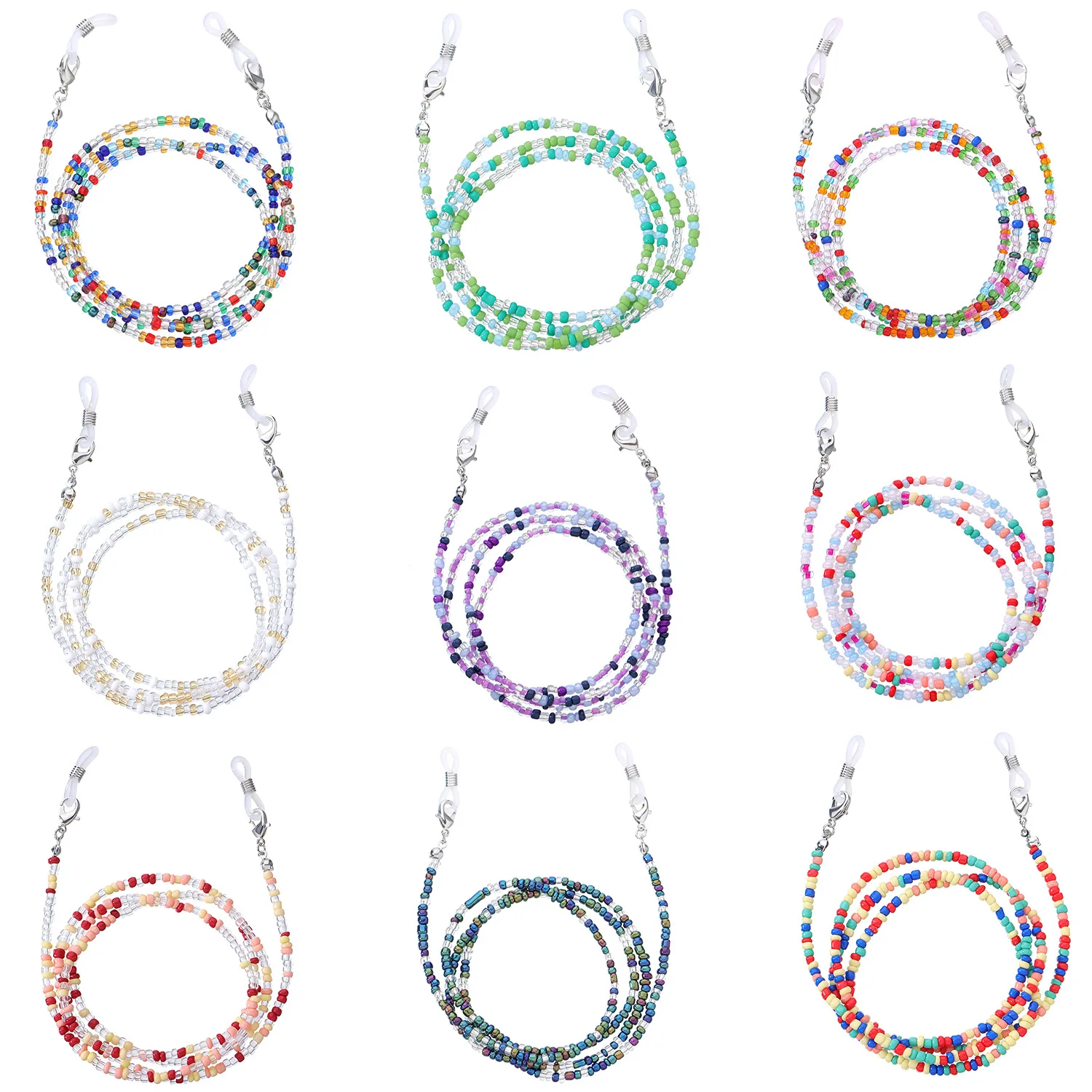 

Fashion Reading Glasses Chain Mask Chain Retro Colorful Beads Eyeglass Sunglasses Chains Eyewear Cord Holder Neck Strap Rope