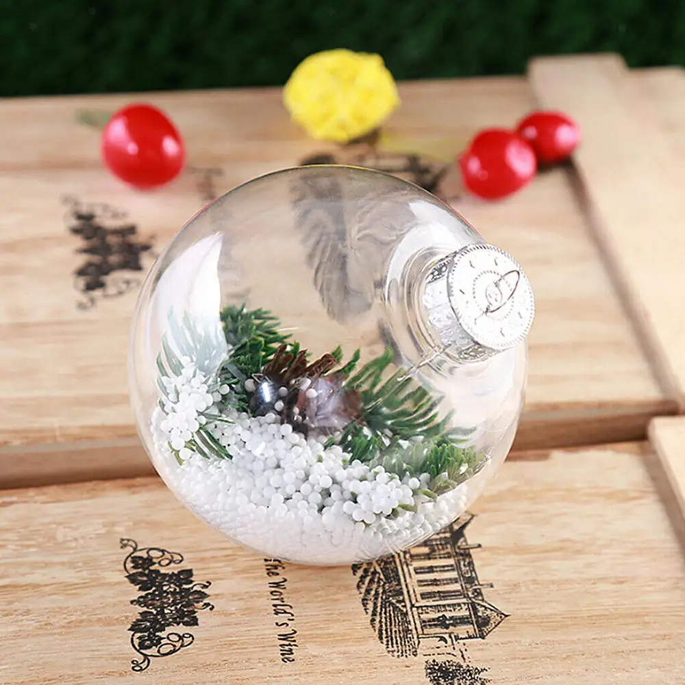 12 шт. DIY рождественские украшения шар прозрачный открытый пластиковый прозрачный шар украшение Подарочная коробка Рождественская елка украшения