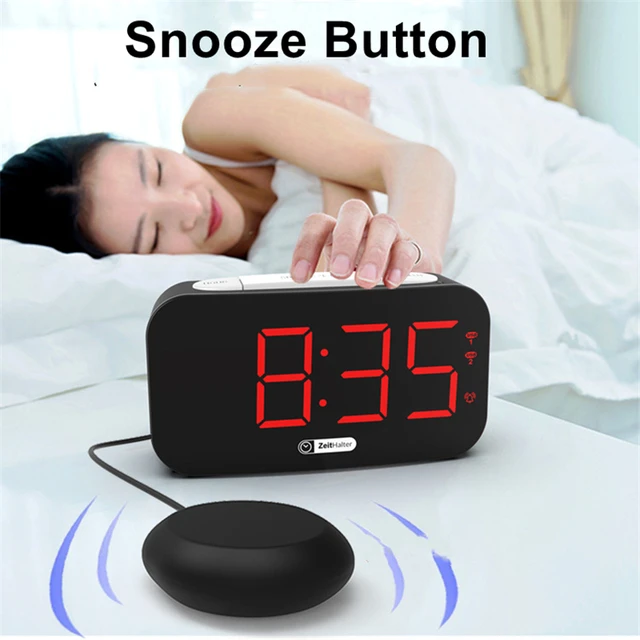 2021 Loud Alarm Clock for Heavy Sleepers, Vibrating Alarm Clock with Bed Shaker for Deaf and Hard of Hearing,Night Light,Snooze 6