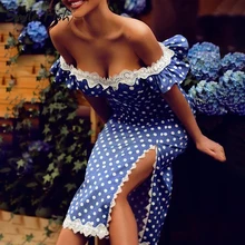 Праздничное платье с открытыми плечами кроше из кусков Открытое