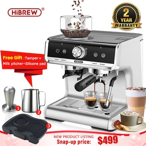 Профессиональная бариста HiBREW 20 бар коническая шлифовальная машина для эспрессо коммерческий уровень эспрессо для дома кафе отеля ресторана - изображение