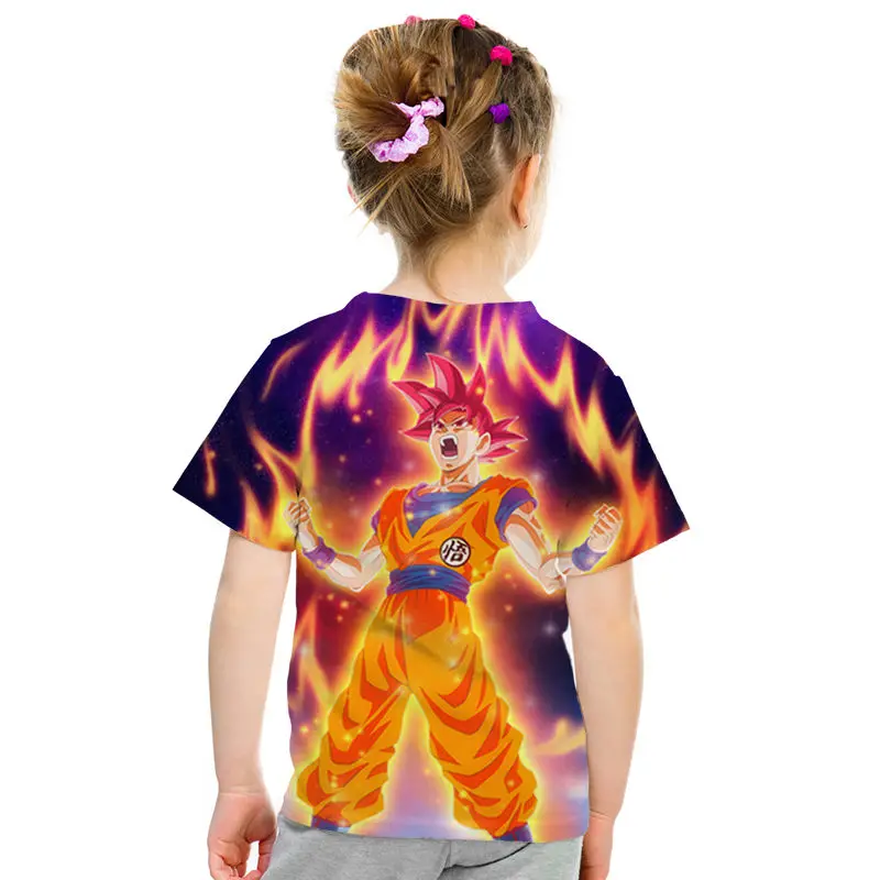 Футболка с Драконий жемчуг одежда для родителей и детей с 3d принтом Z Goku детская повседневная одежда в уличном стиле с принтом из мультфильмов для мальчиков и девочек, забавный летний топ