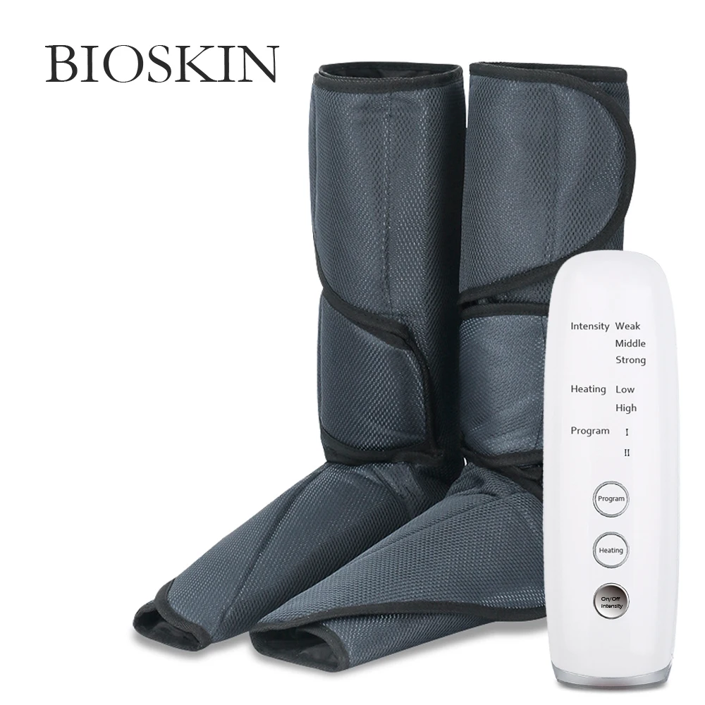 

BIOSKIN Leg Air Compression Massager Heated for Foot and Calf Thigh Circulation with Handheld Controller 2 Modes 3 Intensities