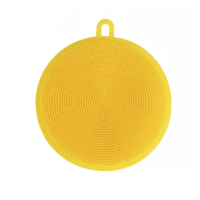 Yellow ERMAKOVA силиконовая губка для посуды, силиконовая Чистящая Щетка, кухонная скруббер, Овощная щетка для фруктов, термостойкая подставка для горячего горшка - Цвет: Yellow