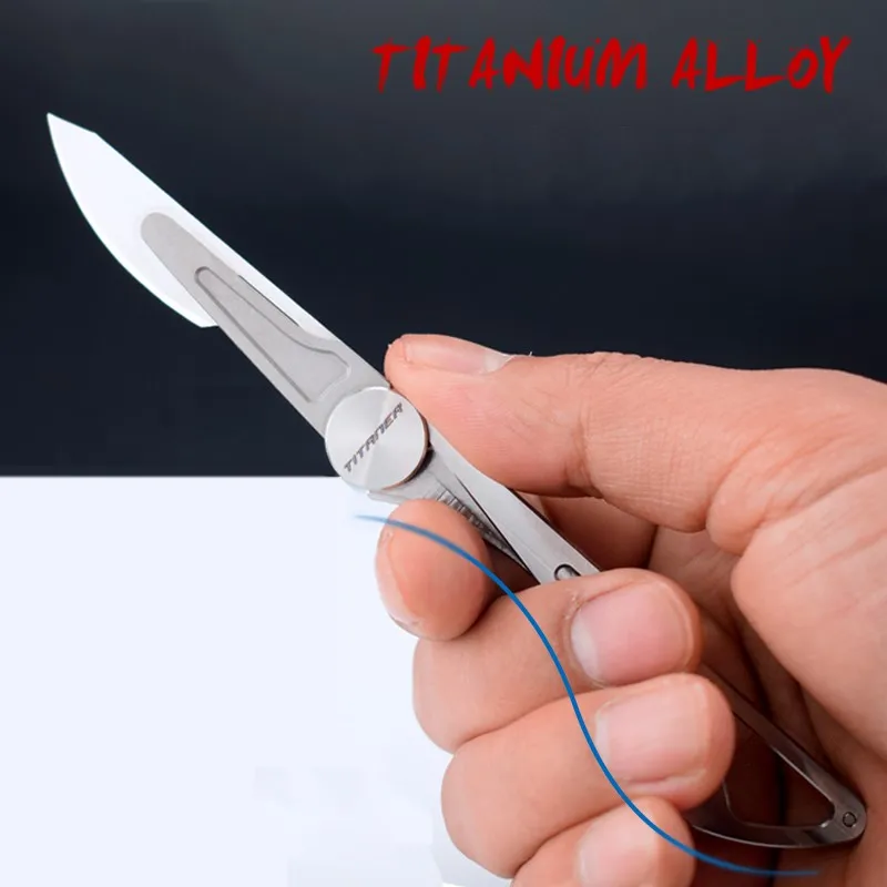 

Titanium Alloy Mini Folding Knife Scalpel Portable Engraving Knife Unpacking Outdoor Tool Utility Knife