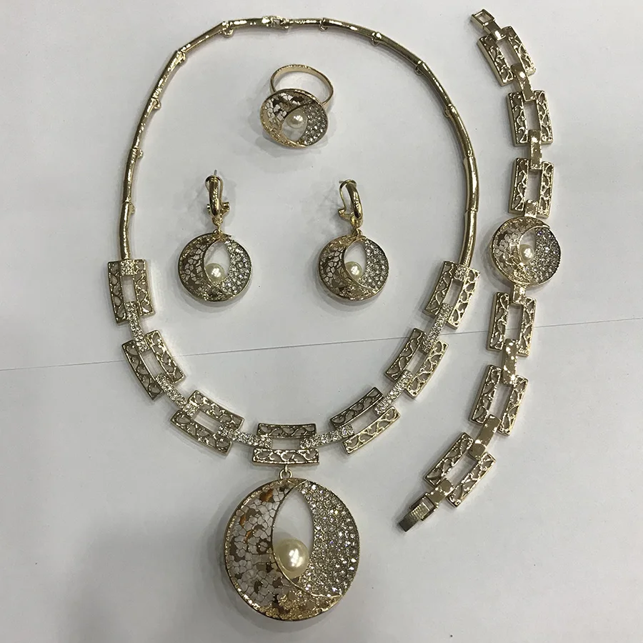 Ювелирные наборы из бисера Индийского цвета роскошное ожерелье браслет серьги