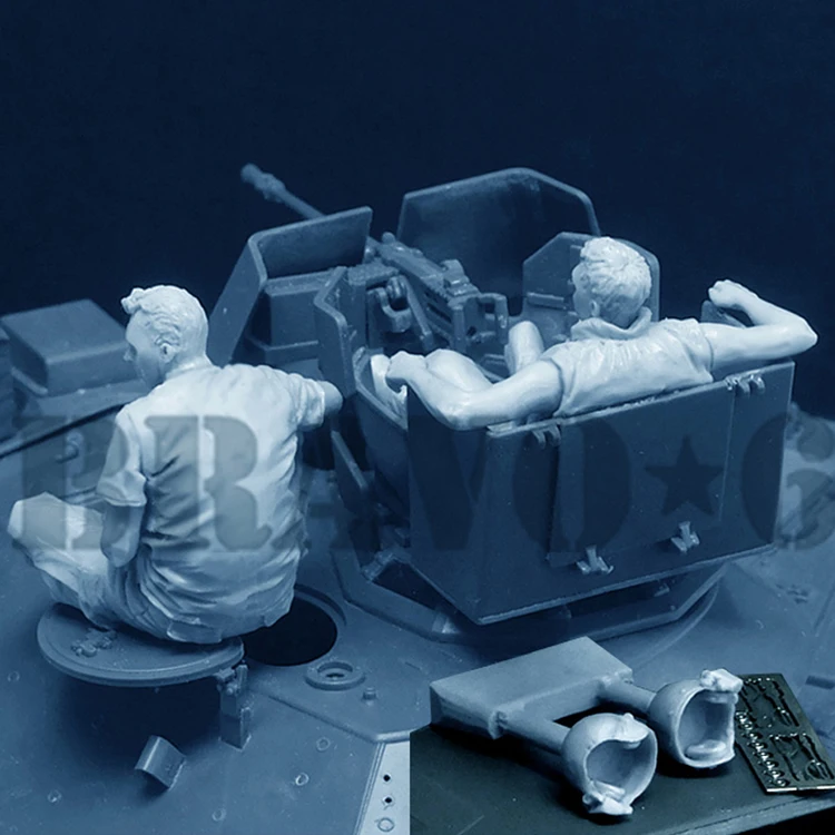 1/35 масштаб Неокрашенная смола фигура ленивый день 2 фигурки GK фигура