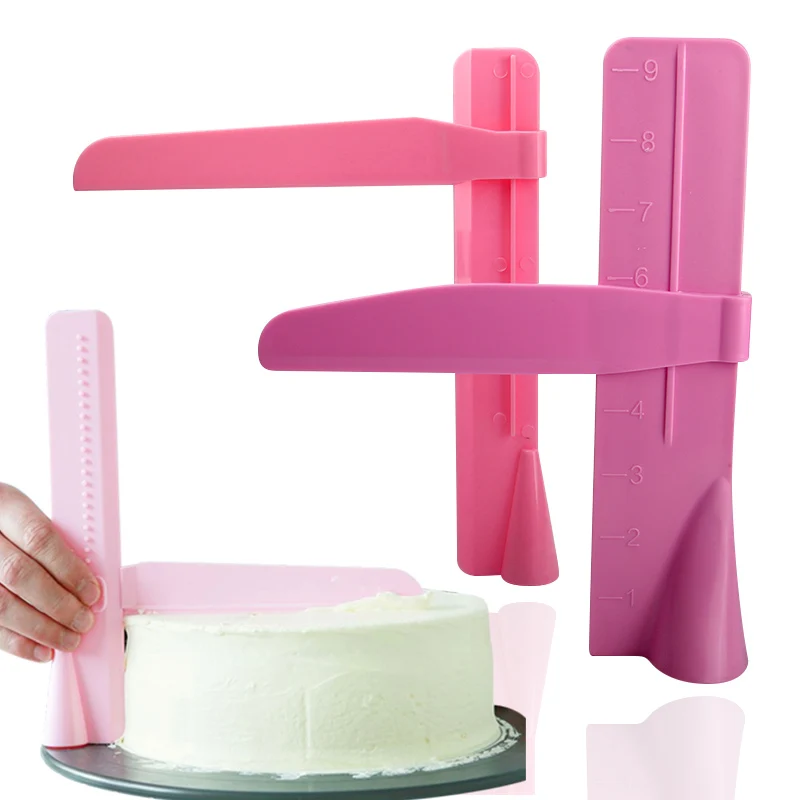 FreeShippingHotSellingCakeEdgeSmootherSetAdjustableScraper