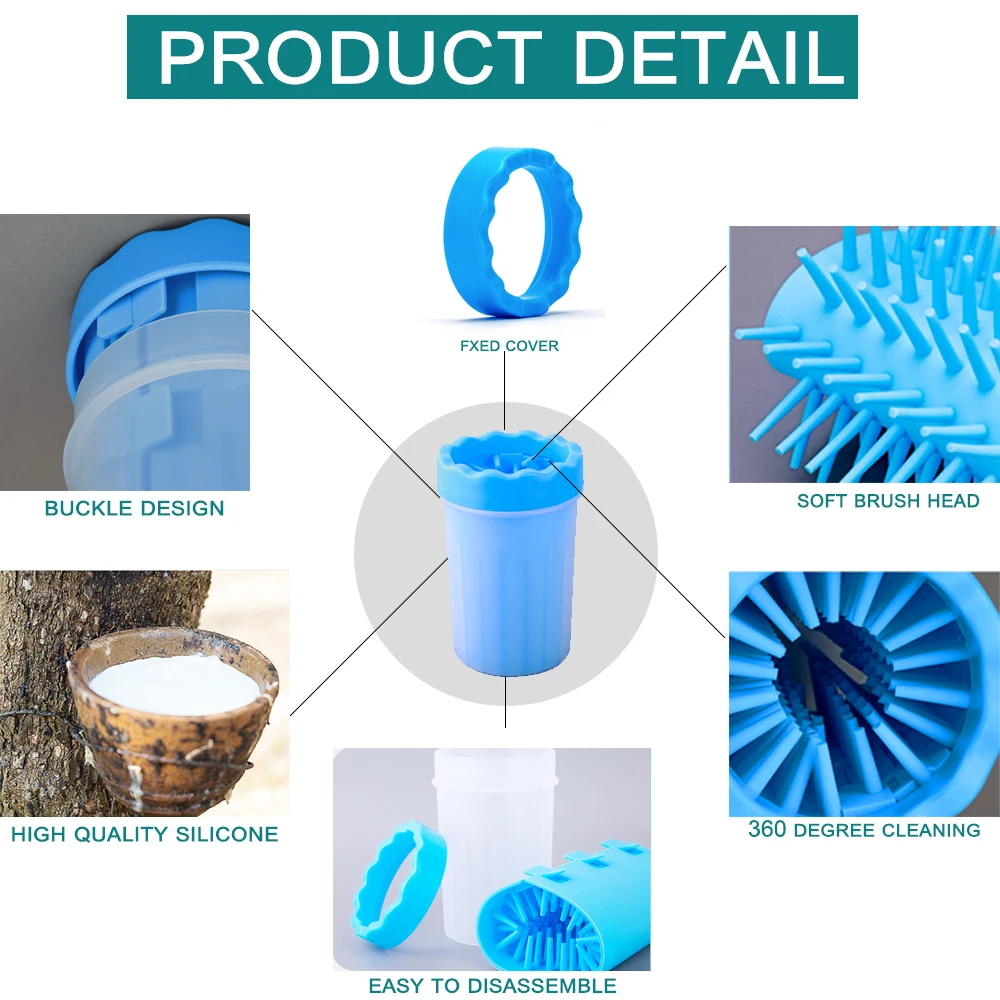 Portable Dog Paw Cleaner Dog Foot Cleaner Paw Washer Cup Paw Protector Ideal for for Small Medium Dog with Muddy Paws