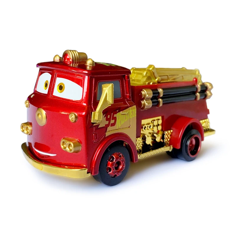 Disney Pixar-juguetes de Cars para niños, coche de rescate de fuego dorado, Rayo McQueen, Jackson Storm, de aleación de Metal fundido a presión, regalo de cumpleaños