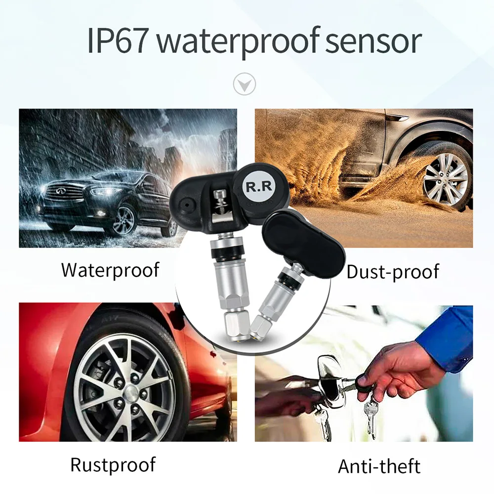 

Intelligent Solar Charging Auto TPMS Tire Pressure Monitoring System Digital LCD Display Car Security Alarm System Tyre Pressure