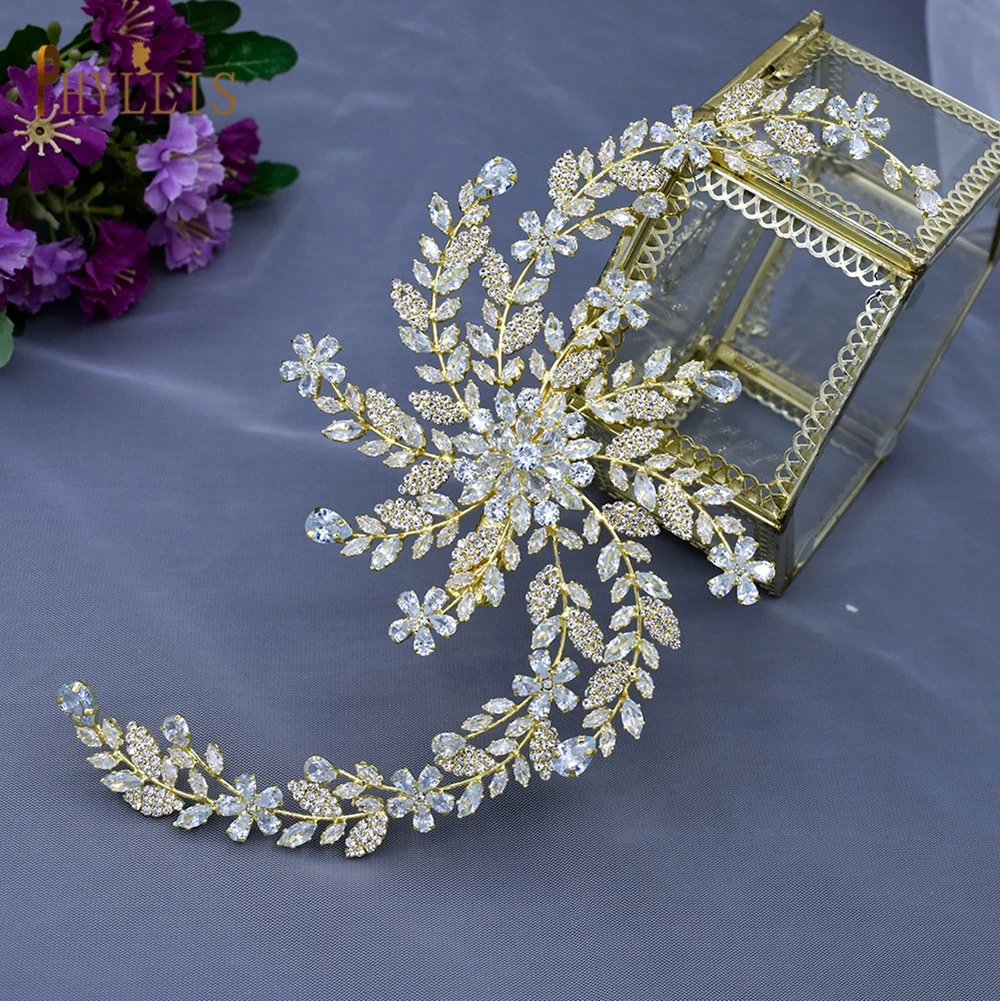A349 Wedding Hair Accessories Rhinestone Head Jewelry Zircon Vintage Wedding Crown Crystal Baroque Bridal Headwear Headpieces