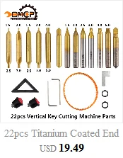 1 шт 6 мм хвостовик Титан покрытием копировально-фрезерный станок для обработки замочных ключей фреза 1/1. 5/2. 0/2. 5/3. 0/4. 0/5. 0 мм вертикальный станок для нарезки ключей