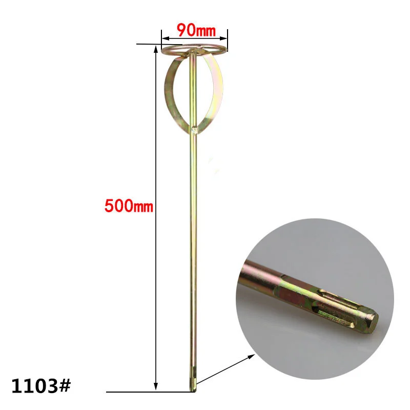 Позолоченный металлический смеситель перемешивания бар, краска/Бетон лопасть для миксера оси, шестигранная дрель/квадратный молоток/винт, несколько стилей выбора