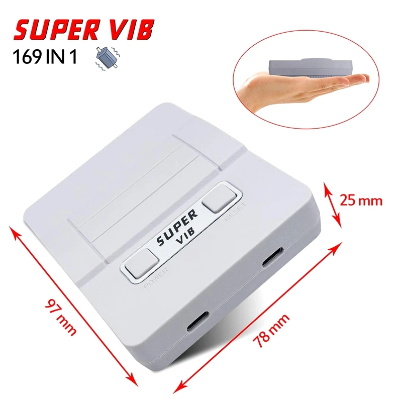 AAAE Top-Super VIB ТВ игровая приставка 8 бит Ретро видео Игровая приставка встроенные 169 игры ручной с 2 вибрационными контроллерами